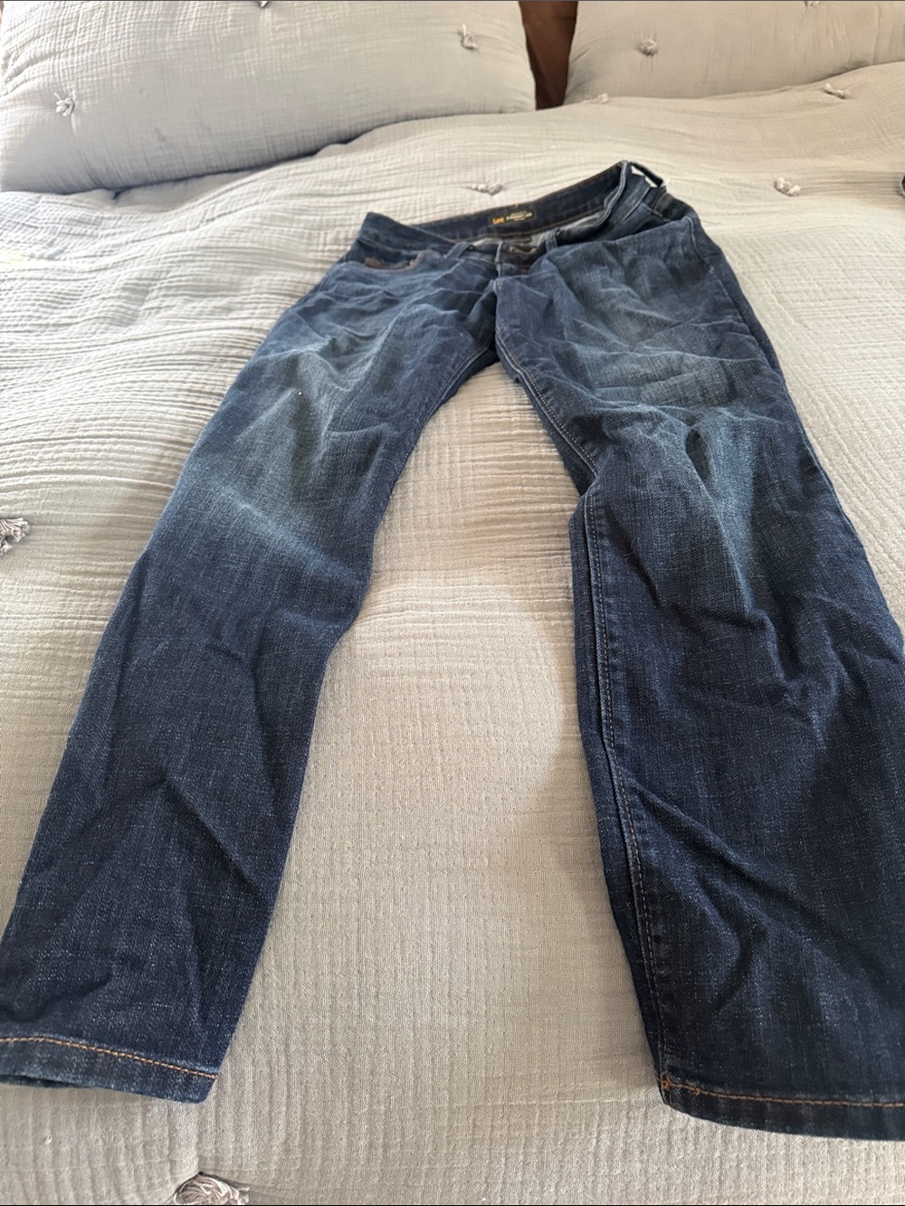 Lee Straight Jeans in Dark Blue Denim